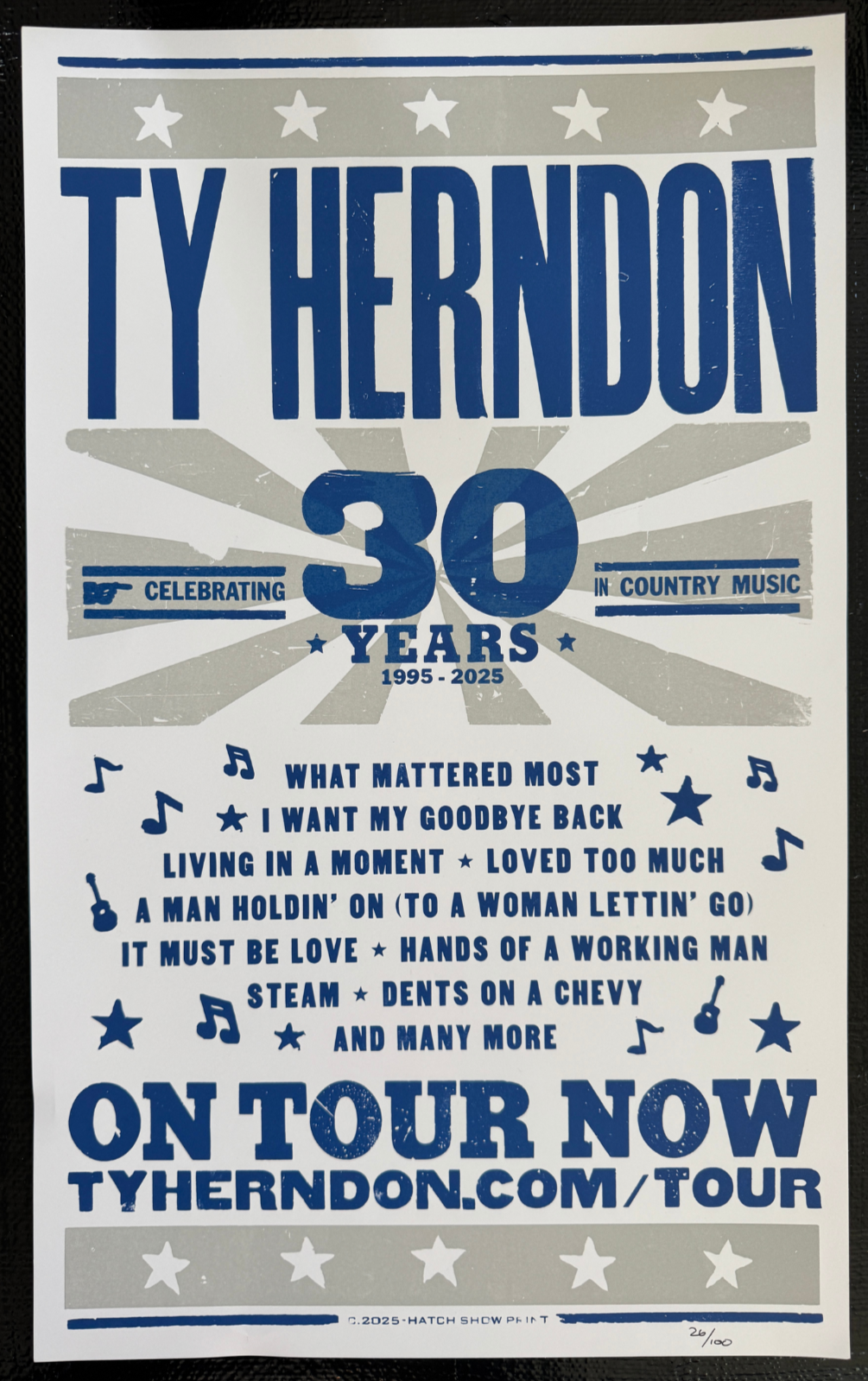 Limited Edition 30th Anniversary Official Hatch Show Print | Signed + Numbered