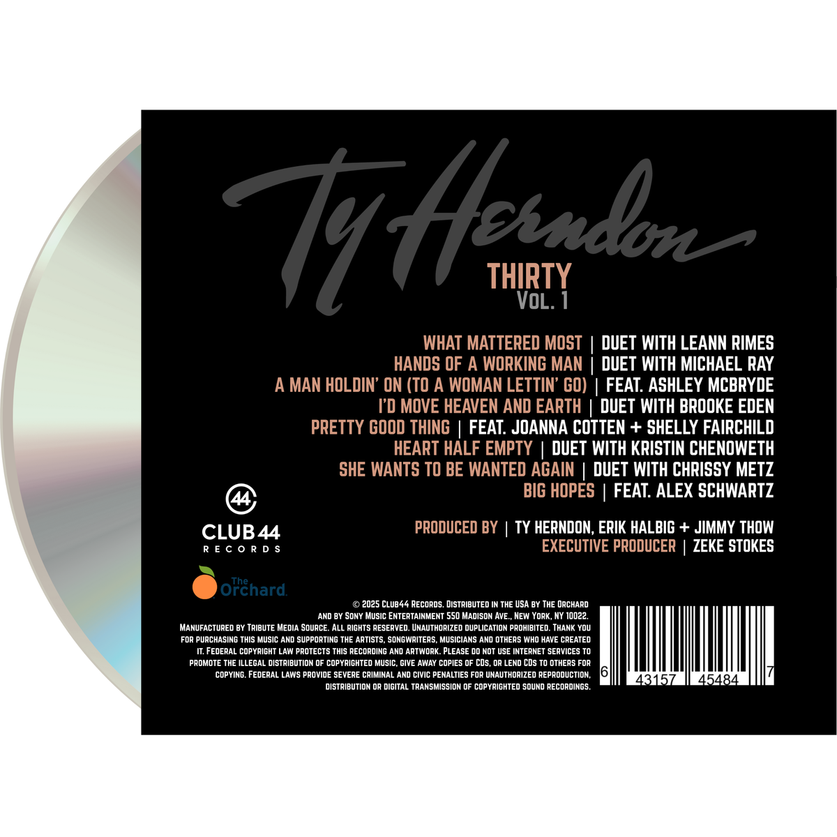 They Thirty THIRTY, Vol. 1 | Limited Autographed Edition CD – The Ty Herndon Online ...